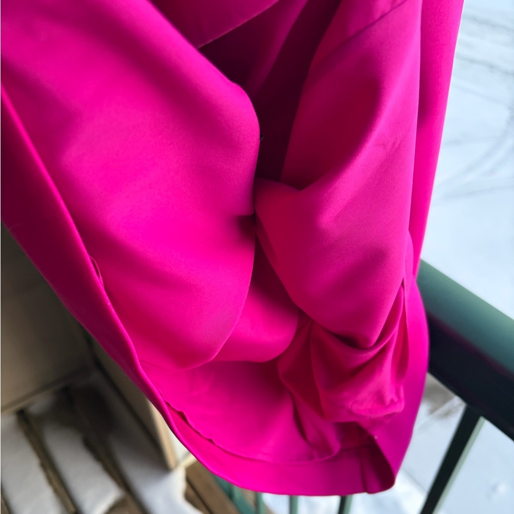 🆕 🌸 Jewel Badgley Mischka Magenta Rosette Mini Dress Size 10 Scuba Party Chic - Picture 10 of 17